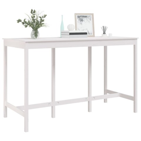 Stolik barowy, biały, 180x80x110 cm, lite drewno sosnowe Stolik barowy, biały, 180x80x110 cm, lite drewno sosnowe