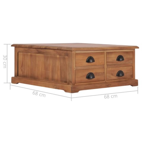 Stolik kawowy, 68 x 68 x 30 cm, lite drewno tekowe Stolik kawowy, 68 x 68 x 30 cm, lite drewno tekowe
