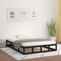  Rama łóżka, czarna, 200 x 200 cm, lite drewno
