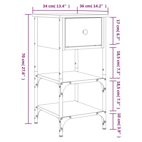 Szafki nocne, 2 szt., czarne, 34x36x70 cm Szafki nocne, 2 szt., czarne, 34x36x70 cm