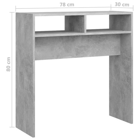 Stolik konsolowy, szarość betonu, 78x30x80 cm, płyta wiórowa Stolik konsolowy, szarość betonu, 78x30x80 cm, płyta wiórowa
