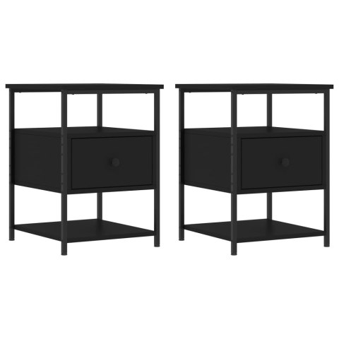 Szafki nocne, 2 szt., czarne, 40x42x56 cm Szafki nocne, 2 szt., czarne, 40x42x56 cm