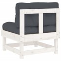 Siedziska środkowe z poduszkami, 2 szt., białe, drewno sosnowe