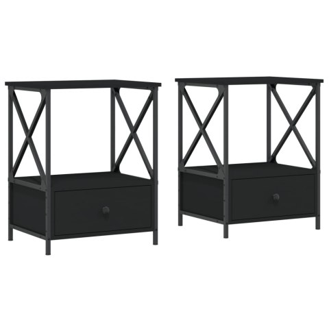 Stoliki nocne, 2 szt., czarne, 50x41x65 cm Stoliki nocne, 2 szt., czarne, 50x41x65 cm