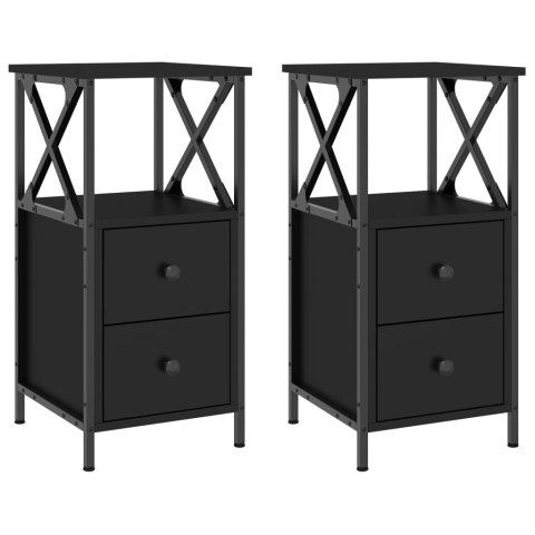 Szafki nocne, 2 szt., czarne, 34x35,5x70 cm Szafki nocne, 2 szt., czarne, 34x35,5x70 cm