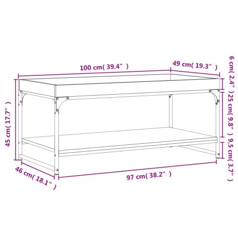 Stolik kawowy, dąb sonoma 100x49x45 cm, materiał drewnopochodny Stolik kawowy, dąb sonoma 100x49x45 cm, materiał drewnopochodny