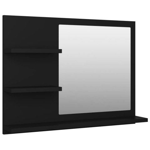 Lustro łazienkowe, czarne, 60x10,5x45 cm, płyta wiórowa Lustro łazienkowe, czarne, 60x10,5x45 cm, płyta wiórowa