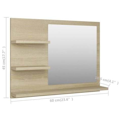 Lustro łazienkowe, dąb sonoma, 60x10,5x45 cm, płyta wiórowa Lustro łazienkowe, dąb sonoma, 60x10,5x45 cm, płyta wiórowa
