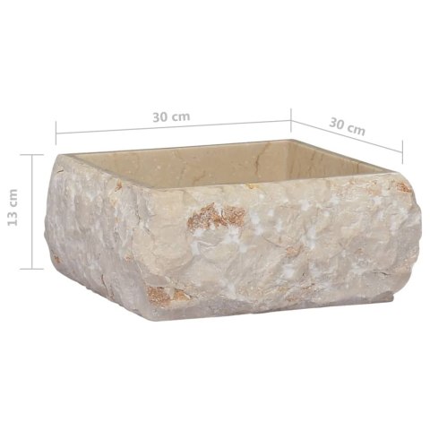 Umywalka, kremowa, 30 x 30 x 13 cm, marmurowa Umywalka, kremowa, 30 x 30 x 13 cm, marmurowa