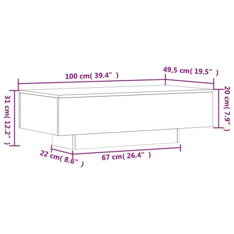 Stolik kawowy, czarny, 100x49,5x31 cm, materiał drewnopochodny Stolik kawowy, czarny, 100x49,5x31 cm, materiał drewnopochodny