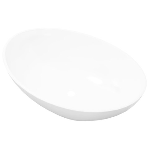 Luksusowa ceramiczna umywalka, owalna, biała, 40 x 33 cm Luksusowa ceramiczna umywalka, owalna, biała, 40 x 33 cm