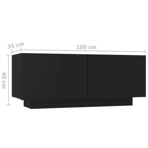 Szafka nocna, czarna, 100x35x40 cm, płyta wiórowa Szafka nocna, czarna, 100x35x40 cm, płyta wiórowa