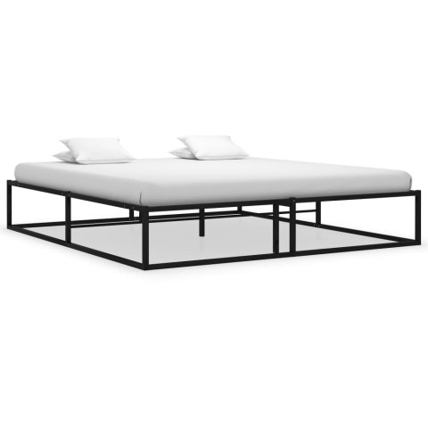  Rama łóżka, czarna, metalowa, 160x200 cm
