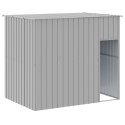  Buda dla psa, z wybiegiem, jasnoszara, 214x457x181 cm, stal
