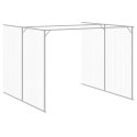  Buda dla psa, z wybiegiem, jasnoszara, 214x457x181 cm, stal