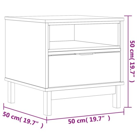 Stolik boczny FLAM, 50x50x50 cm, lite drewno sosnowe Stolik boczny FLAM, 50x50x50 cm, lite drewno sosnowe