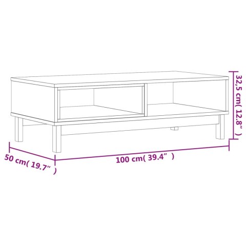 Stolik kawowy FLAM, szary, 100x50x32,5 cm, lite drewno sosnowe Stolik kawowy FLAM, szary, 100x50x32,5 cm, lite drewno sosnowe