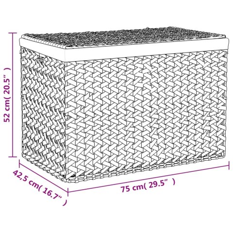 Kosz na pranie z 3 przegrodami, 75x42,5x52 cm, hiacynt wodny Kosz na pranie z 3 przegrodami, 75x42,5x52 cm, hiacynt wodny