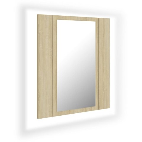 Szafka łazienkowa z lustrem i LED, dąb sonoma, 40x12x45, akryl Szafka łazienkowa z lustrem i LED, dąb sonoma, 40x12x45, akryl