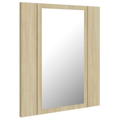 Szafka łazienkowa z lustrem i LED, dąb sonoma, 40x12x45, akryl Szafka łazienkowa z lustrem i LED, dąb sonoma, 40x12x45, akryl