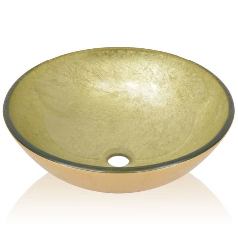 Umywalka z hartowanego szkła 42 cm, kolor złota Umywalka z hartowanego szkła 42 cm, kolor złota