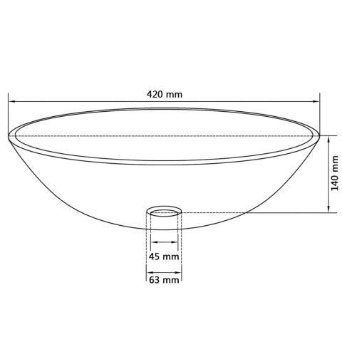 Umywalka z hartowanego szkła 42 cm, kolor złota Umywalka z hartowanego szkła 42 cm, kolor złota