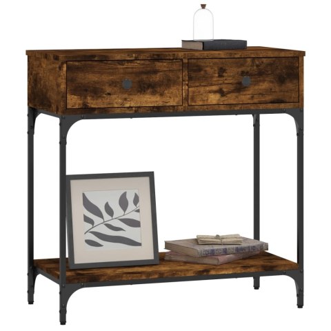 Stolik konsolowy, przydymiony dąb, 75x34,5x75 cm Stolik konsolowy, przydymiony dąb, 75x34,5x75 cm