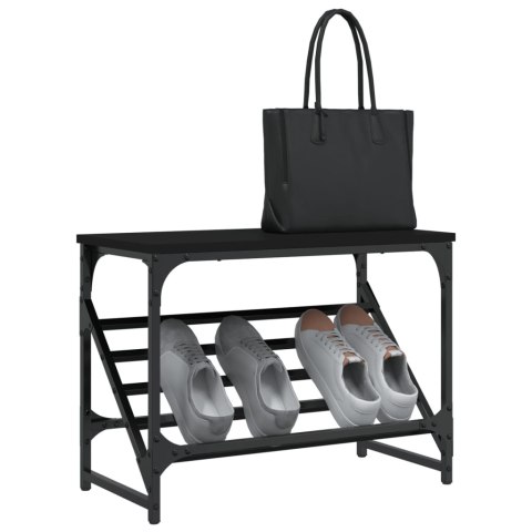 Stojak na buty, czarny, 60x30x45 cm, materiał drewnopochodny Stojak na buty, czarny, 60x30x45 cm, materiał drewnopochodny