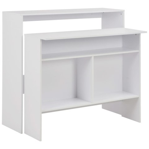 Stół barowy z 2 blatami, biały, 130 x 40 x 120 cm Stół barowy z 2 blatami, biały, 130 x 40 x 120 cm