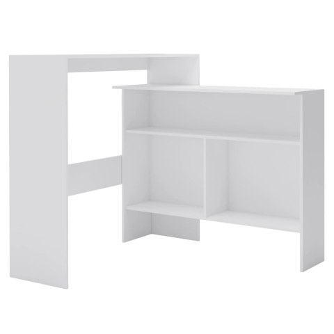 Stół barowy z 2 blatami, biały, 130 x 40 x 120 cm Stół barowy z 2 blatami, biały, 130 x 40 x 120 cm