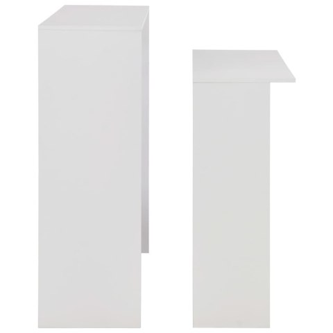 Stół barowy z 2 blatami, biały, 130 x 40 x 120 cm Stół barowy z 2 blatami, biały, 130 x 40 x 120 cm