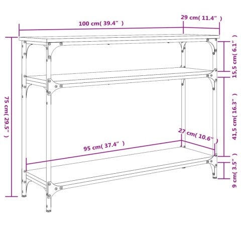 Stolik konsolowy, czarny, 100x29x75 cm Stolik konsolowy, czarny, 100x29x75 cm