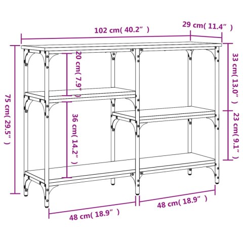 Stolik konsolowy, czarny, 102x29x75 cm Stolik konsolowy, czarny, 102x29x75 cm