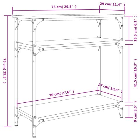 Stolik konsolowy, czarny, 75x29x75 cm, materiał drewnopochodny Stolik konsolowy, czarny, 75x29x75 cm, materiał drewnopochodny