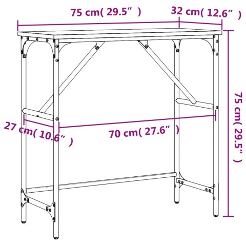 Stolik konsolowy, czarny, 75x32x75 cm, materiał drewnopochodny Stolik konsolowy, czarny, 75x32x75 cm, materiał drewnopochodny