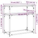 VidaXL Stolik konsolowy, czarny, 75x35,5x75 cm