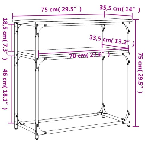 Stolik konsolowy, czarny, 75x35,5x75 cm Stolik konsolowy, czarny, 75x35,5x75 cm