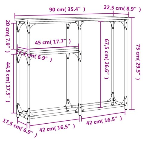 Stolik konsolowy, czarny, 90x22,5x75 cm Stolik konsolowy, czarny, 90x22,5x75 cm