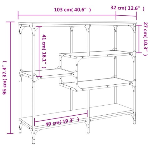 Stolik konsolowy, przydymiony dąb, 103x32x95 cm Stolik konsolowy, przydymiony dąb, 103x32x95 cm