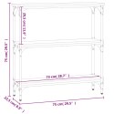 VidaXL Stolik konsolowy, czarny, 75x22,5x75 cm