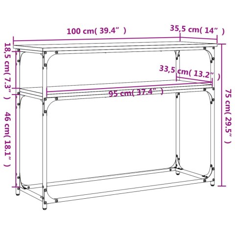 Stolik konsolowy, czarny, 100x35,5x75 cm Stolik konsolowy, czarny, 100x35,5x75 cm