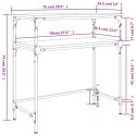 VidaXL Stolik konsolowy, czarny, 75x35,5x75 cm