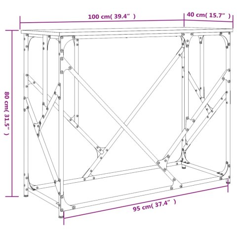 Stolik konsolowy, czarny, 100x40x80 cm, materiał drewnopochodny Stolik konsolowy, czarny, 100x40x80 cm, materiał drewnopochodny