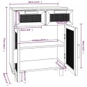 VidaXL Szafka, biała, 60x30x75 cm, lita sosna i naturalny rattan