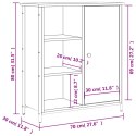 VidaXL Szafka, przydymiony dąb, 70x30x80 cm, materiał drewnopochodny