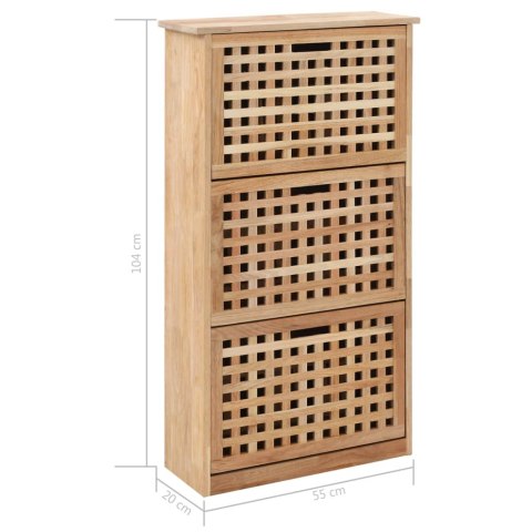 Szafka na buty, 55x20x104 cm, lite drewno orzecha włoskiego Szafka na buty, 55x20x104 cm, lite drewno orzecha włoskiego