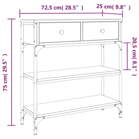 Stolik konsolowy, przydymiony dąb, 72,5x25x75 cm Stolik konsolowy, przydymiony dąb, 72,5x25x75 cm