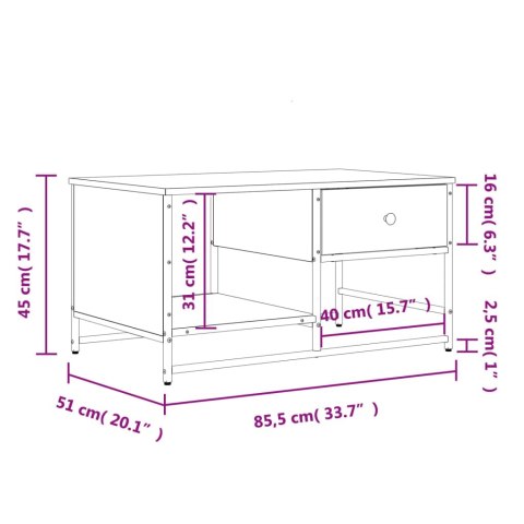 Stolik kawowy, czarny, 85,5x51x45 cm, materiał drewnopochodny Stolik kawowy, czarny, 85,5x51x45 cm, materiał drewnopochodny