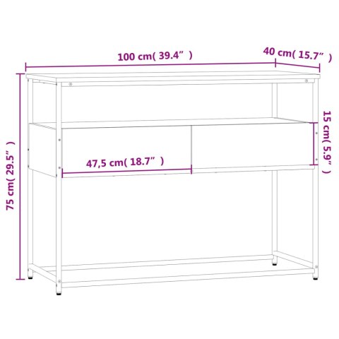 Stolik konsolowy, przydymiony dąb, 100x40x75 cm Stolik konsolowy, przydymiony dąb, 100x40x75 cm