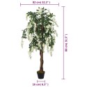 VidaXL Sztuczna wisteria, 560 liści, 80 cm, zielono-biała